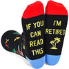 Unisex Novelty Mid-Calf Knit Black Retired Socks Gifts for Retirees