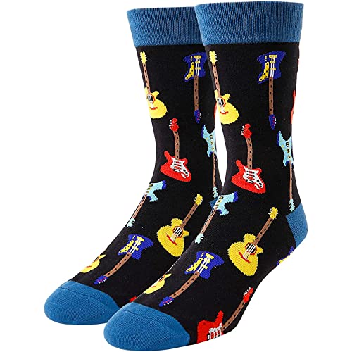 Novelty Music Gifts for Music Lovers, Bass Guitar Players, and Teachers, Acoustic Guitarist Gift for Men, Guitar Socks Guitar Lover Gifts