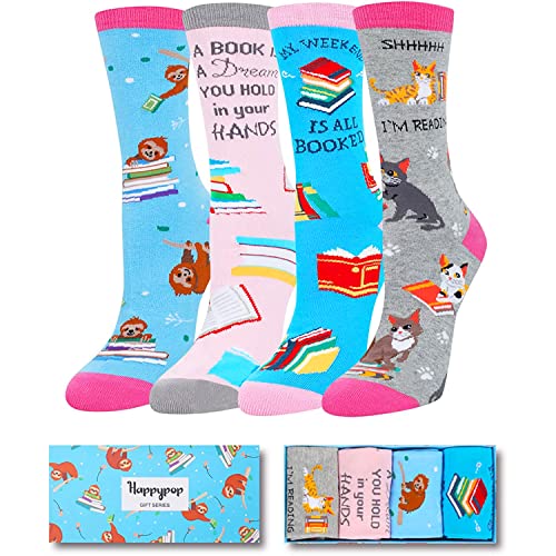 Funny Book Socks for Women, Novelty Women's Reading Socks, Book Lovers ...
