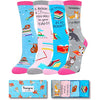 Funny Book Socks for Women, Novelty Women's Reading Socks, Book Lovers Gift Ideas, Best Gift For Students, Teachers, Perfect for Birthdays, White Elephant Day, Teachers Day