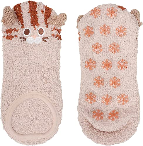 5 Pack Fuzzy Anti-Slip Socks for Women Girls Non Slip Slipper Socks with  Grippers, Gift For Her, Gift For Mom