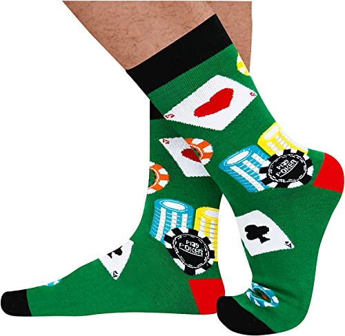 Men's Novelty Funny Poker Socks Gambling Gifts for Men