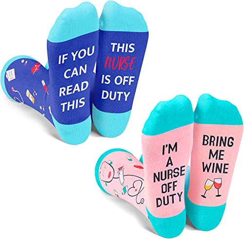 Women's Funny Cozy Nurse Socks EMT Gifts-2 Pack