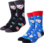 Men's Poker Socks, Playing Cards Socks, Poker Gifts, Casino Gifts for Poker Players, Gamblers Gifts, Funny Gambling Gifts for Poker Lovers