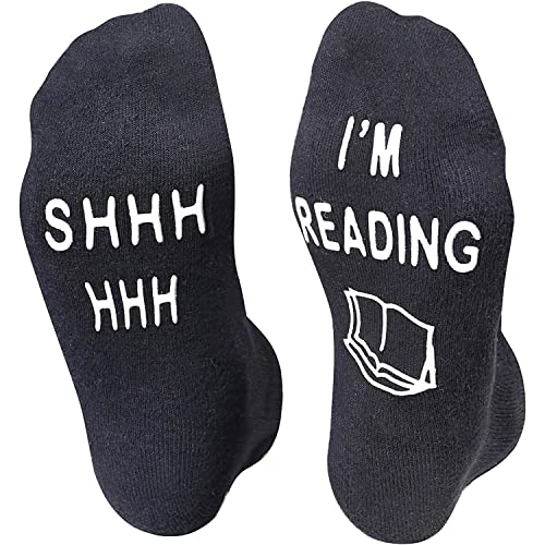 Women's Novelty Non-Slip Funny Reading Socks Gifts for Reading Lovers