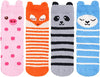 Women's Novelty Fuzzy Slipper Cartoon Pattern Socks Gifts-4 Pack
