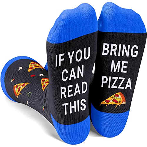 Funny Pizza Socks for Unisex Adult Who Love Pizza, Novelty Pizza Gifts,Men Women Gag Gifts, Gifts for Pizza Lovers, Funny Sayings If You Can Read This, Bring Me Pizza Socks