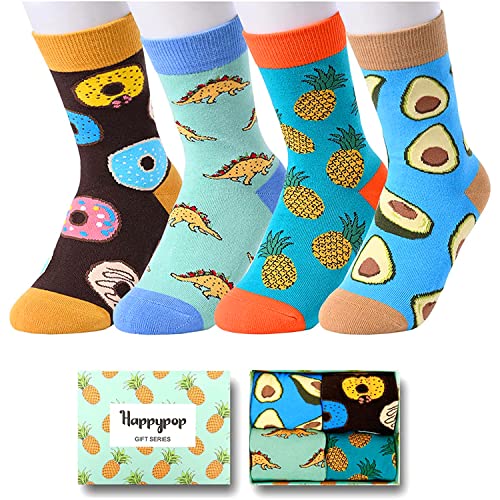 Children Crazy Warm Funny Food Socks Gifts for Food Lovers-4 Pack