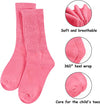 Little Girls Long Socks, Cute Slouch Socks for Girls, Kids Cotton Crew Socks, Scrunch School Socks, Gifts for Girls 6-8 Years Pink Yellow Purple Green