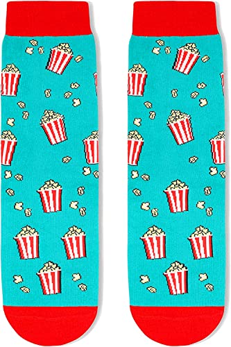 Funny Popcorn Socks for Unisex Adult Who Love Popcorn, Novelty Popcorn Gifts,Men Women Gag Gifts, Gifts for Popcorn Lovers, Funny Sayings If You Can Read This, Bring Me Popcorn Socks