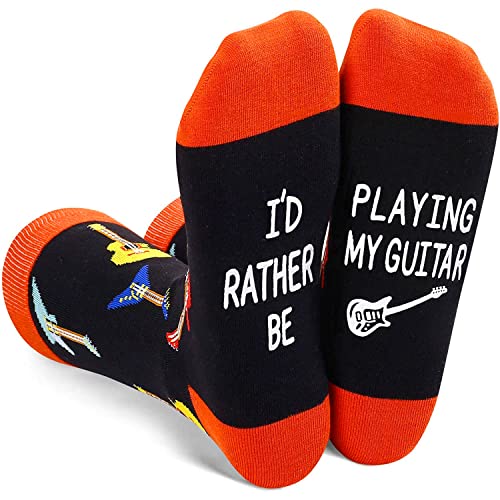 Guitar Gifts for Men Women, Funny Socks Guitar Lovers Gifts, Heavy Metal Gifts Music Gifts for Bass Guitar Players Teachers, Music Socks