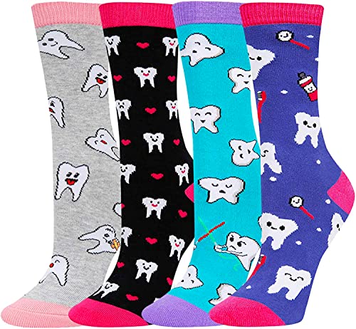 Dentist Gifts, Dental Socks , Tooth Socks Crew Socks, Teeth Socks for –  Happypop