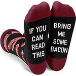 Funny Bacon Socks for Men Who Love Bacon, Novelty Bacon Gifts, Men's Gag Gifts, Gifts for Bacon Lovers, Funny Sayings If You Can Read This, Bring Me Some Bacon Socks