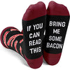 Funny Bacon Socks for Women Who Love Bacon, Novelty Bacon Gifts, Women's Gag Gifts, Gifts for Bacon Lovers, Funny Sayings If You Can Read This, Bring Me Some Bacon Socks