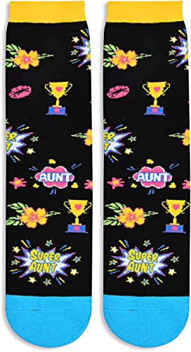 Novelty Socks for Women, Best Aunt Gifts from Niece Nephew, Cool Auntie Gifts, Unique Aunt Birthday Gifts, Christmas Gifts, Mothers Day Gifts for Aunt, Funny Socks for Her