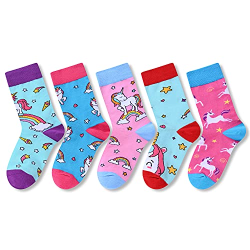 Unicorn Lover Gifts for Girls Unique Presents for Children Fun Girls' Novelty Unicorn Socks, Gifts for 4-7 Years Old Girls