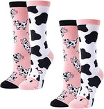 Cow Lover Gifts for Women Cow Gifts for Girl Lady Female Crazy Cow Socks 2 Pairs, Gift For Her, Gift For Mom