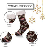 Women's Novelty Fuzzy Thermal Non-Slip Slipper Cute Black Heart Socks Gifts