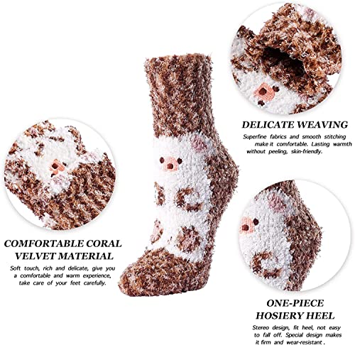 5 Pairs Fuzzy Socks for Women Warm Fluffy Cozy Socks Gifts for Women, Anniversary Gift, Gift For Her, Gift For Wife