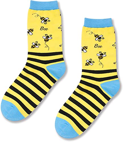 Women's Funny Slipper Crazy Striped Bee Socks Gifts for Bee Lovers