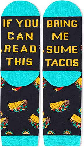 Funny Taco Socks for Women Who Love Taco, Novelty Taco Gifts, Women's Gag Gifts, Gifts for Taco Lovers,Taco Tuesday, If You Can Read This, Bring Me Some Tacos Socks
