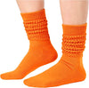 Funny Orange Socks for Women Teen Girls, Orange Slouch Socks, Orange Scrunch Socks, Thick Long High Knit Socks, Gifts for the 80s 90s, Vintage Solid Color Socks