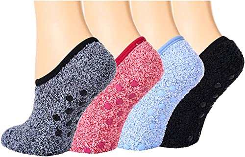  Anti Slip Athletic Plush Slipper Grip Socks Women