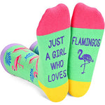 Funny Saying Flamingo Gifts for Women,Just A Girl Who Loves Flamingos,Novelty Flamingo Print Socks