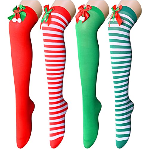 Funny Thigh High Socks for Women Girls, Christmas Knee High Socks, Over the Knee Socks Long Socks, Novelty Christmas Gifts, Best Secret Santa Gifts, Xmas Gifts