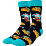 Men's Food Socks, Taco Socks, Mexican Theme Socks, Taco Gifts, Taco Lover Presents, Funny Gifts for Men, Taco Tuesday, Fathers Day Gifts, Taco Lovers Gift