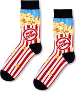 Novelty Popcorn Gifts for Men, Anniversary Gift for Him, Funny Food Socks, Men's Popcorn Socks, Gift for Dad, Funny Popcorn Socks for Popcorn Lovers