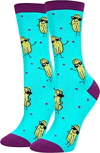 Women's Pickle Socks, Pickle Theme Socks, Pickle Gifts, Present Ideas For Women, Pickle Lover Gift, Big Dill Pun Socks, Mothers Day Gifts, Food Socks
