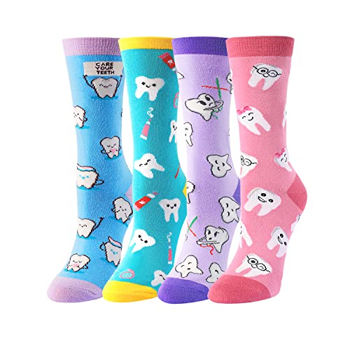 Dentist Gifts, Dental Socks , Tooth Socks Crew Socks, Teeth Socks for ...