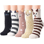 Women's Cozy Novelty Fuzzy Fluffy Anti-Slip Slipper Animal Socks Gift Box