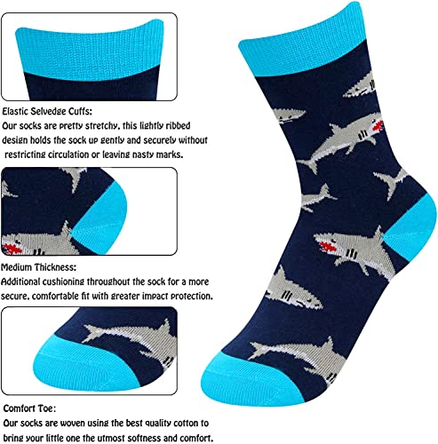 Unique Shark Presents for Kids Ideal Gift for Son and Children Cute Boy's Shark Socks, Gifts for 4-7 Years Old Boys