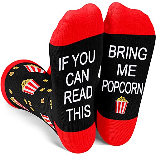 Funny Popcorn Socks for Men, Novelty Popcorn Gifts For Popcorn Lovers, Anniversary Gift For Him, Gift For Dad, Funny Food Socks, Mens Popcorn Themed Socks