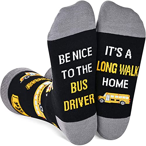 Unisex Funny Bus Driver Socks, School Bus Driver Socks, Bus Driver Gifts School Bus Driver Gifts Bus Driver Appreciation Gifts Best Bus Driver Gifts