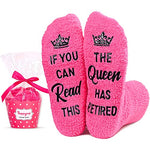 Funny Retirement Socks for Women, Retired Socks Fuzzy Socks, Retirement Gifts for Women Gifts for Retirees