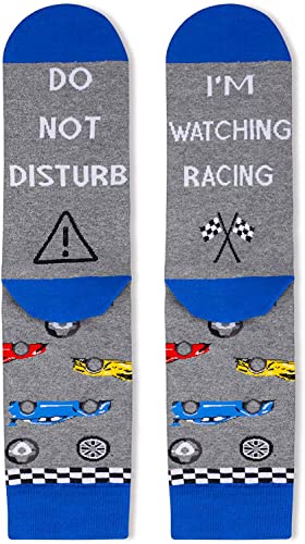 Racing Car Socks, Men's Racing Socks, Car Gifts for Men, Racing Gifts for Men, Dirt Track Racing Gifts, Perfect Race Car Gifts for Racing Enthusiast