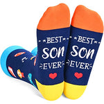 Best Son Ever Socks, Novelty Crazy Socks, Unique Gifts for Son from Mom and Dad, Father to Son Gifts, Mother to Son Gifts, Gifts to My Son Gifts Best Son Gifts