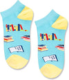 Women's Novelty Low Cut Ankle Fashion Book Socks Gifts for Book lovers-2 Pack