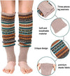 Kawaii Bohemian Socks, Wool Leg Warmers for Women, Girls, Knit Leg Warmers, Cozy Winter Warm Leg Warmer Socks 3 Pairs