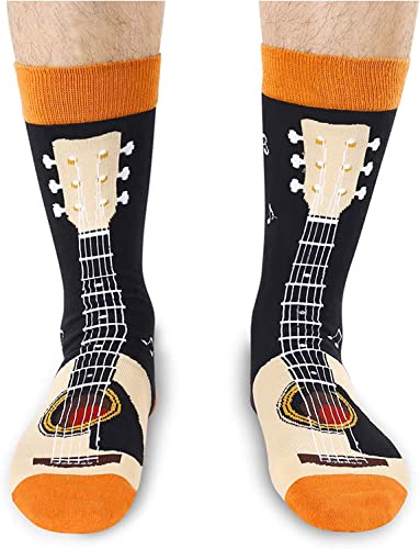 Musician Gifts Electric Guitar Socks Music Lover Gifts Guitarist Gifts Rock Socks Novelty Crew Socks,Gift for Men Who Love Guitar