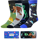 Men's Crazy Funny Alien Bigfoot Socks Space Gifts-4 Pack