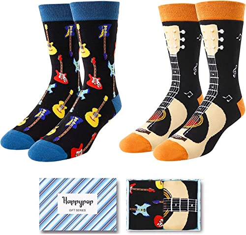 Musician Gifts Electric Guitar Socks Music Lover Gifts Guitarist Gifts Rock Gift Socks Novelty Crew Socks,Gift for Men Who Love Guitar