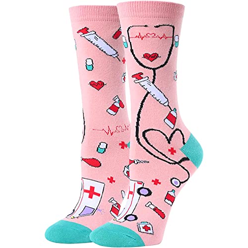 Womens Funny Socks Nurse Socks, Health Theme Socks, Gifts for Nurses, Gifts for Doctors, Radiologist Gift, Medic Gift, Medical Themed Gifts for Healthcare Workers