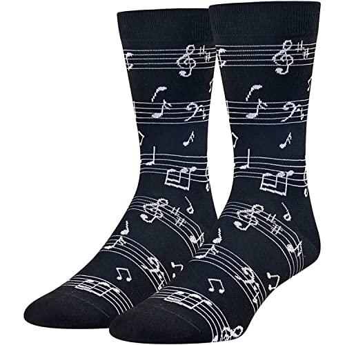 Music Note Socks for Men Women, Piano Gift for Music Producers, Music Composers and Music Teachers, Fun Novelty Musical Gift for Music Lovers