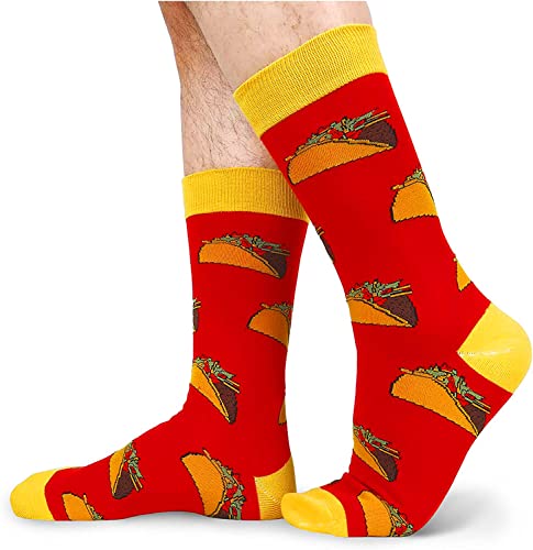 Men's Novelty Fun Taco Socks Gifts for Taco Lovers