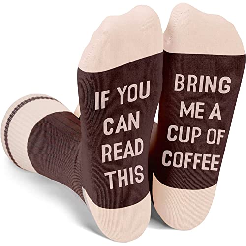 Coffee Gifts for Coffee Lovers Novelty If You Can Read This, Bring Me A Cup Of Coffee Socks, Drink Gifts for Men