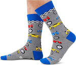 Men's Fun Mid-Calf Gray Racing Socks Novelty Gifts for Car Lovers